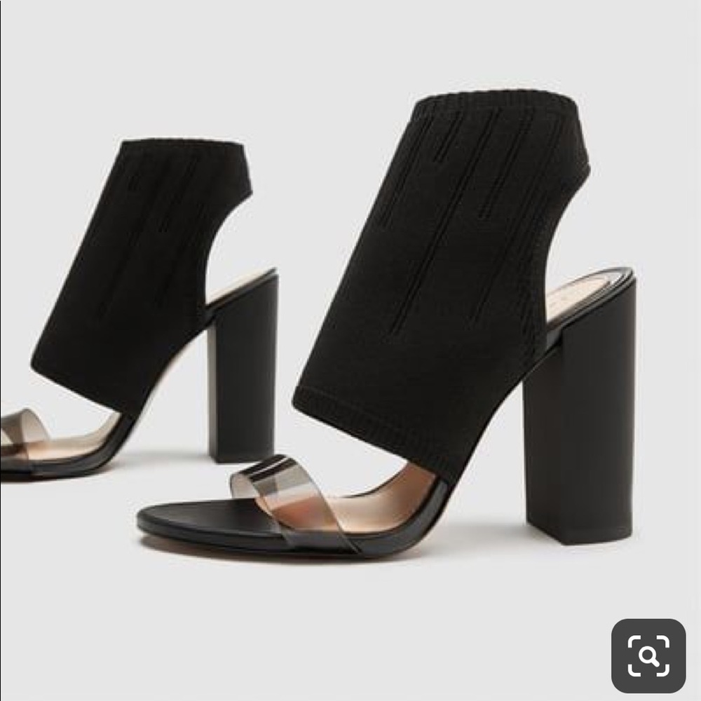 New ZARA black sock style heel